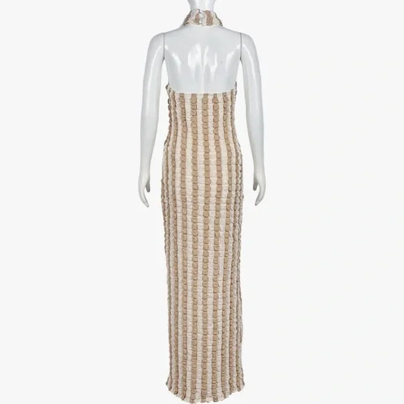 NWT Textured Halter Dress - Picture 2 of 6